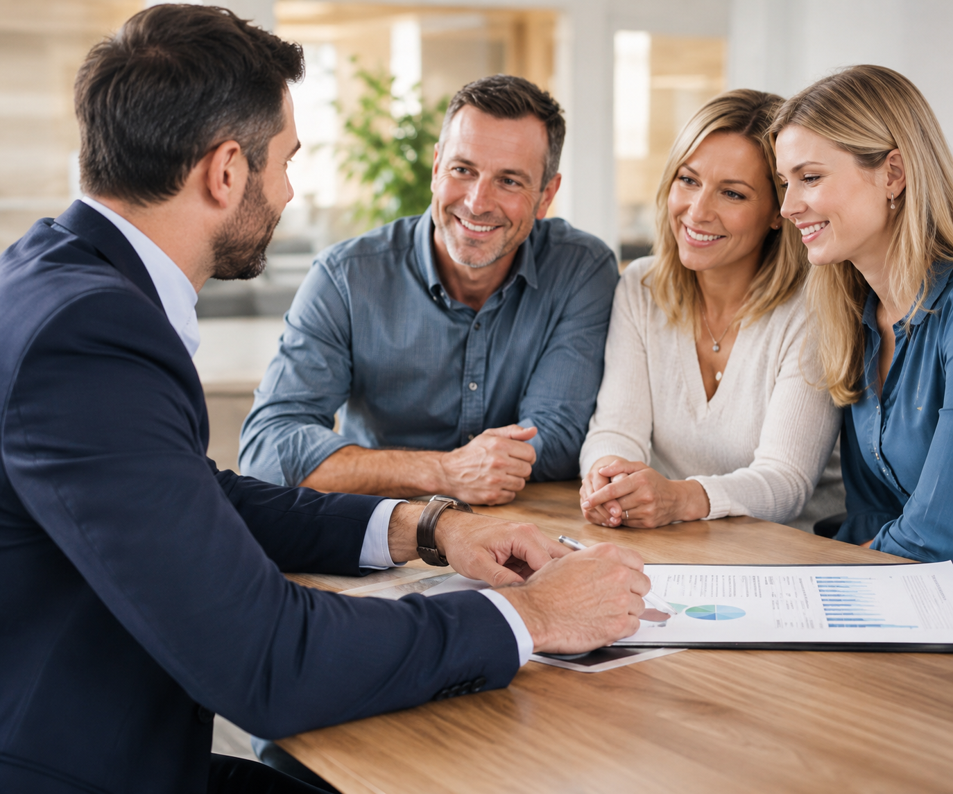 Advisors meeting with clients